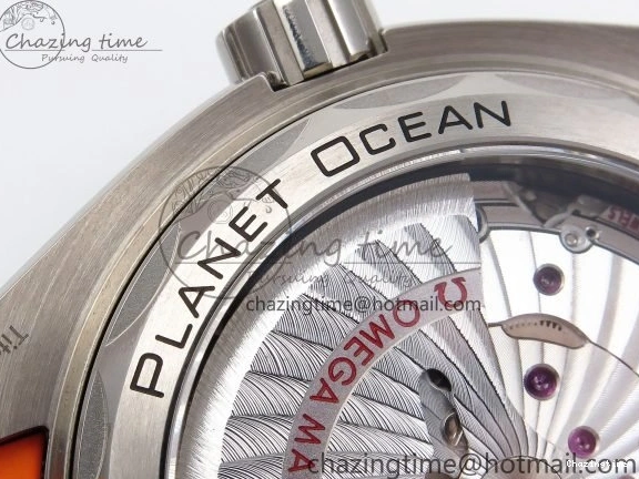 0415 Comfortable Planet Ocean 43.5mm SS VSF 1:1 Best Edition Black Orange Bezel Gray Dial on Nylon Strap A8900 Super Clone V 7730